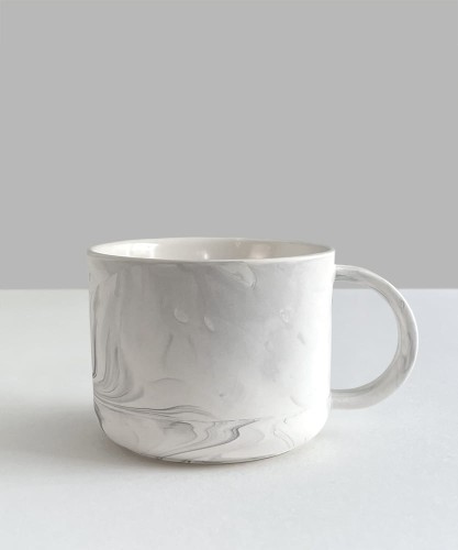 MARBLE porcelain mug 350 ml round handle