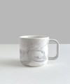 MARBLE porcelain mug 160 ml square handle