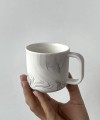MARBLE porcelain mug 160 ml square handle