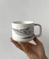 MARBLE porcelain mug 350 ml square handle