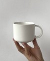 WHITE MATT porcelain mug 350 ml round handle
