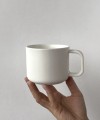 WHITE MAT porcelain mug 350 ml square handle