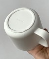 WHITE MAT porcelain mug 350 ml square handle