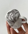 MARBLE porcelain coffe cup round handle