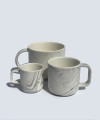 MARBLE porcelain coffe cup round handle