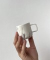 MARBLE porcelain coffe cup square handle