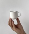WHITE MATT porcelain coffe cup round handle