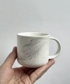 MARBLE porcelain mug 160 ml round handle
