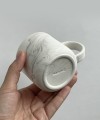 MARBLE porcelain mug 160 ml round handle