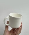 WHITE MATT porcelain mug 160 ml round handle