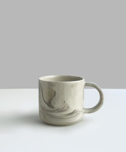 MARBLE mug 160 ml round handle glossy