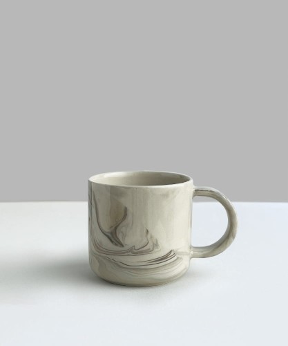 MARBLE mug 160 ml round handle glossy