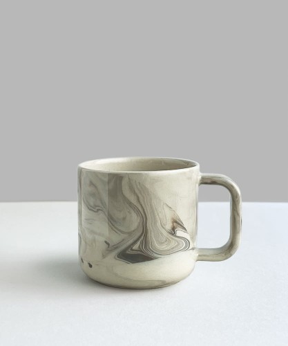 MARBLE mug 160 ml square handle glossy