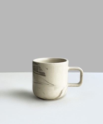 MARBLE coffe cup square handle glossy
