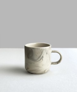 MARBLE coffe cup round handle glossy