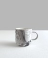 MARBLE porcelain coffe cup round handle